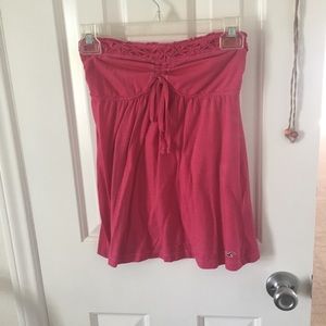 strapless hollister tops in grey and pink